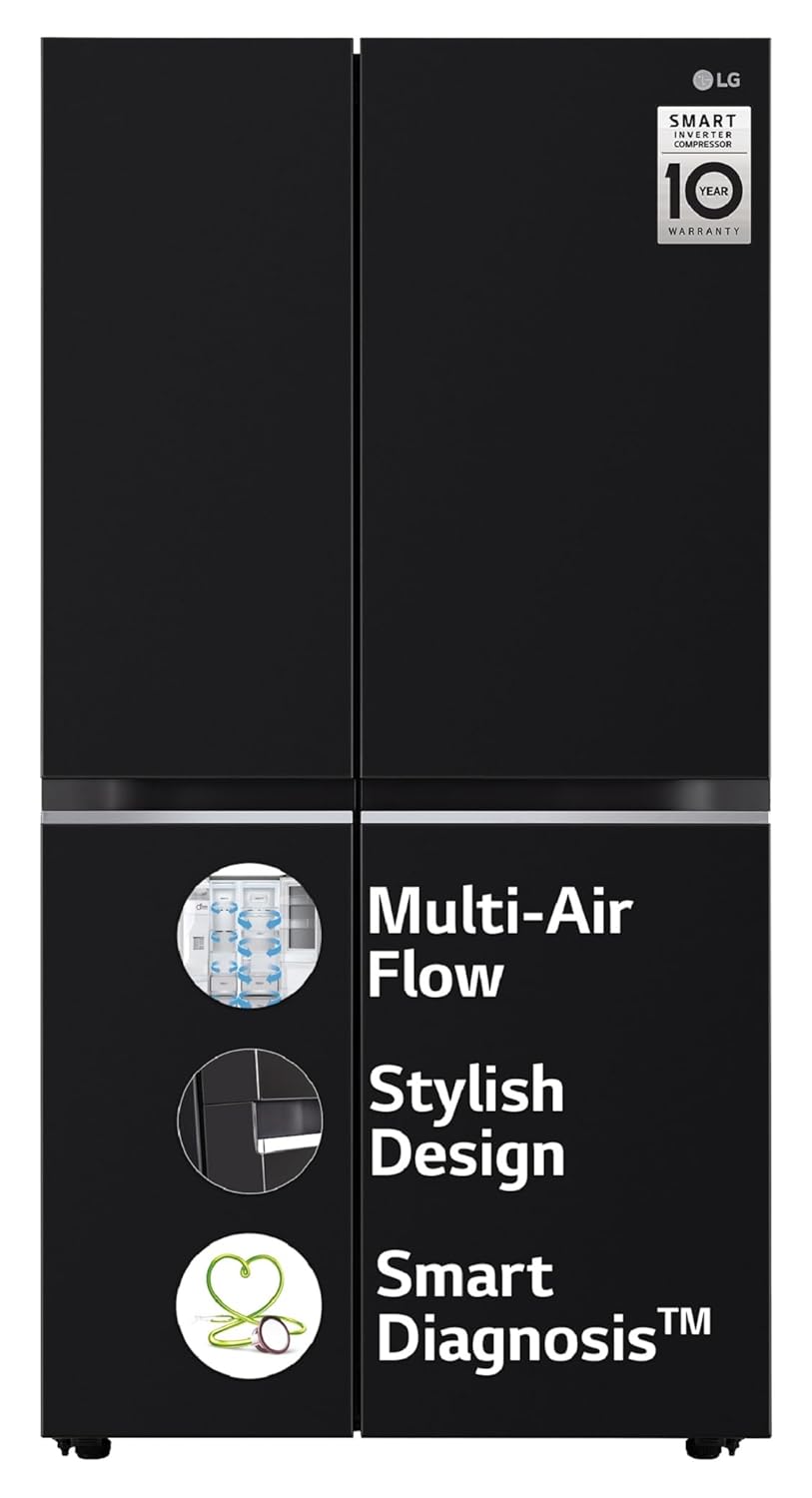 LG 655 L Frost Free Smart Inverter Double Door Side by Side Refrigerator (GL-B257HWBY, Western Black, Express Freezing | Multi Air-Flow) - Image 2