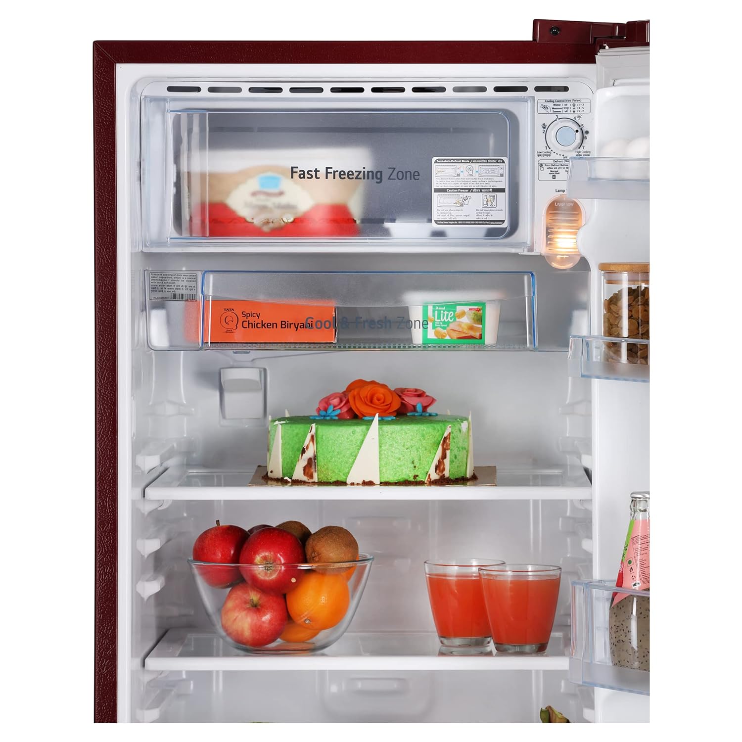 LG 185 L 4 Star Inverter Direct-Cool Single Door Refrigerator (GL-D199OSEY, Scarlet Euphoria, Base stand with drawer) - Image 10