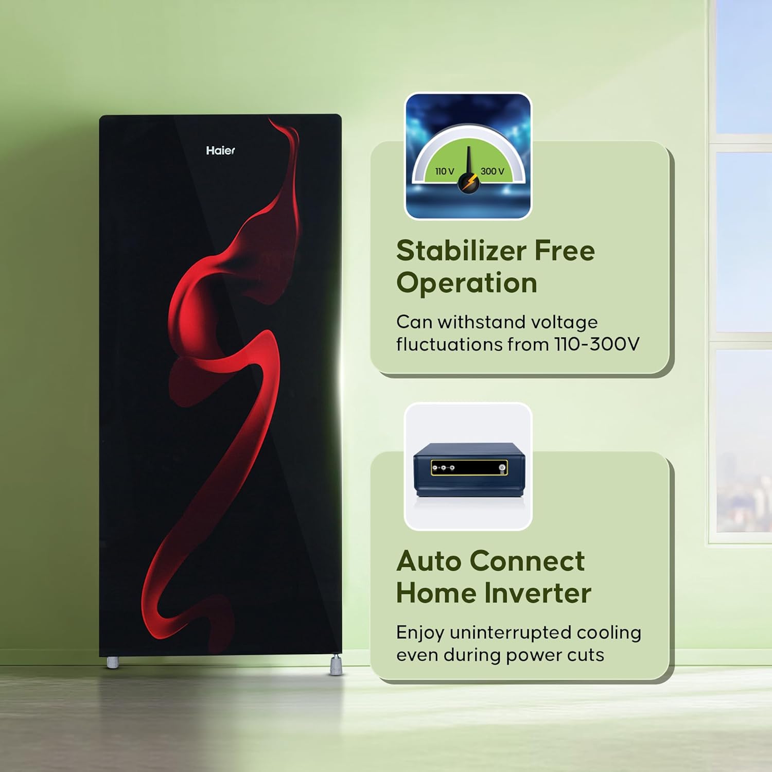 Haier 190 L, 5 Star, Direct-Cool Single Door Refrigerator (HED-205RG, Spiral Glass) - Image 4