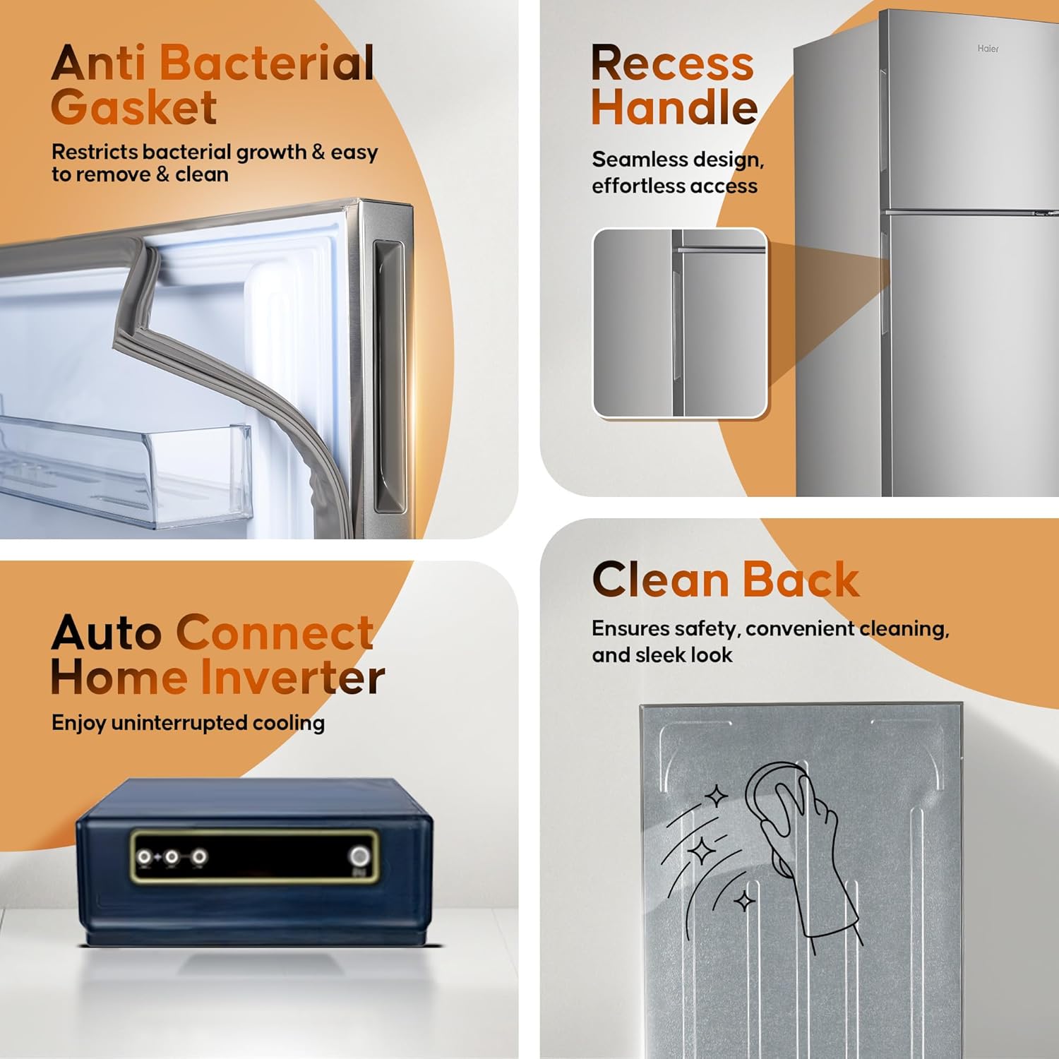 Haier 240L 2 Star Frost Free Top Mount Double Door Refrigerator|Cool Pad|200% Faster Ice Making in 49 Minutes (HEF-252EGS-P, Moon Silver) - Image 4