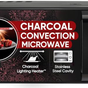 LG 28 L Charcoal Convection Healthy Microwave Oven (MJ2887BIUM, Black, Healthy Heart Recipes, Diet Fry, Pasteurized Milk, 360° Motorised Rotisserie & 10 Years of warranty on Charcoal Heater)